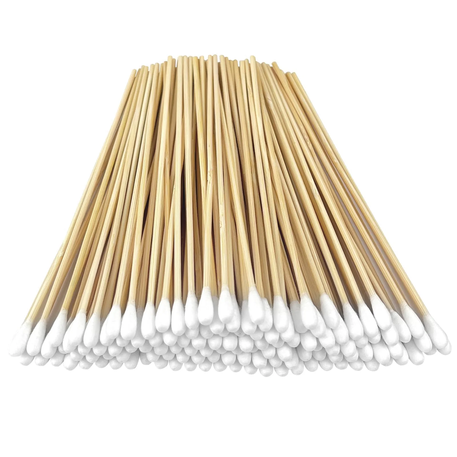Safe 200 PCS Long Wooden Cotton Swabs Cleaning Cotton Sticks with Wood Handle for Oil Makeup Gun Applicators Eye Ears Eyeshadow Brush and Remover Tool Refined