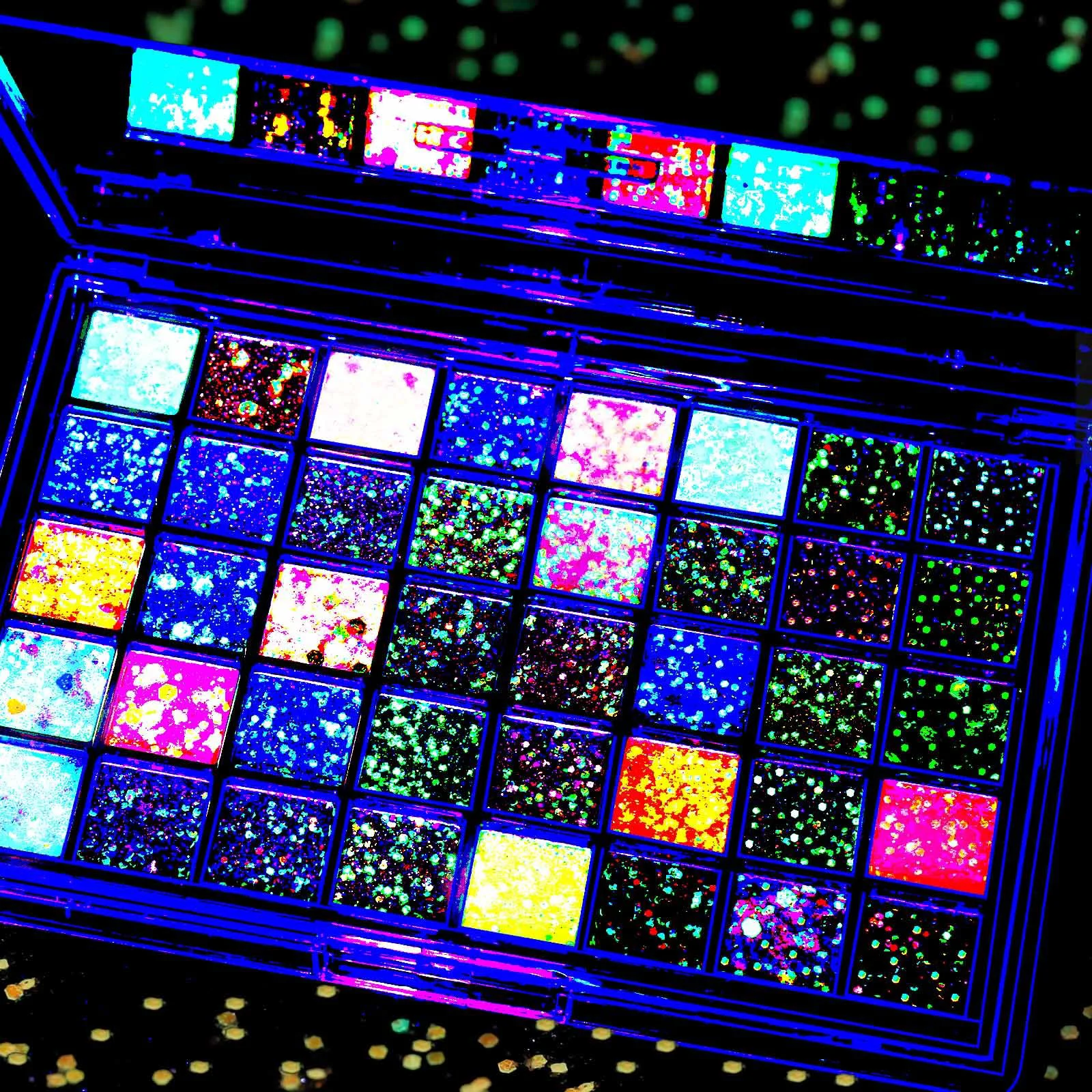 Outstanding FANDAMEI 40 Colors Glow in The Dark Glitter Face Glitter for Kids Women Girls Body Glitter Hair Glitter for Halloween Rave Carnival Party Glitter Elite