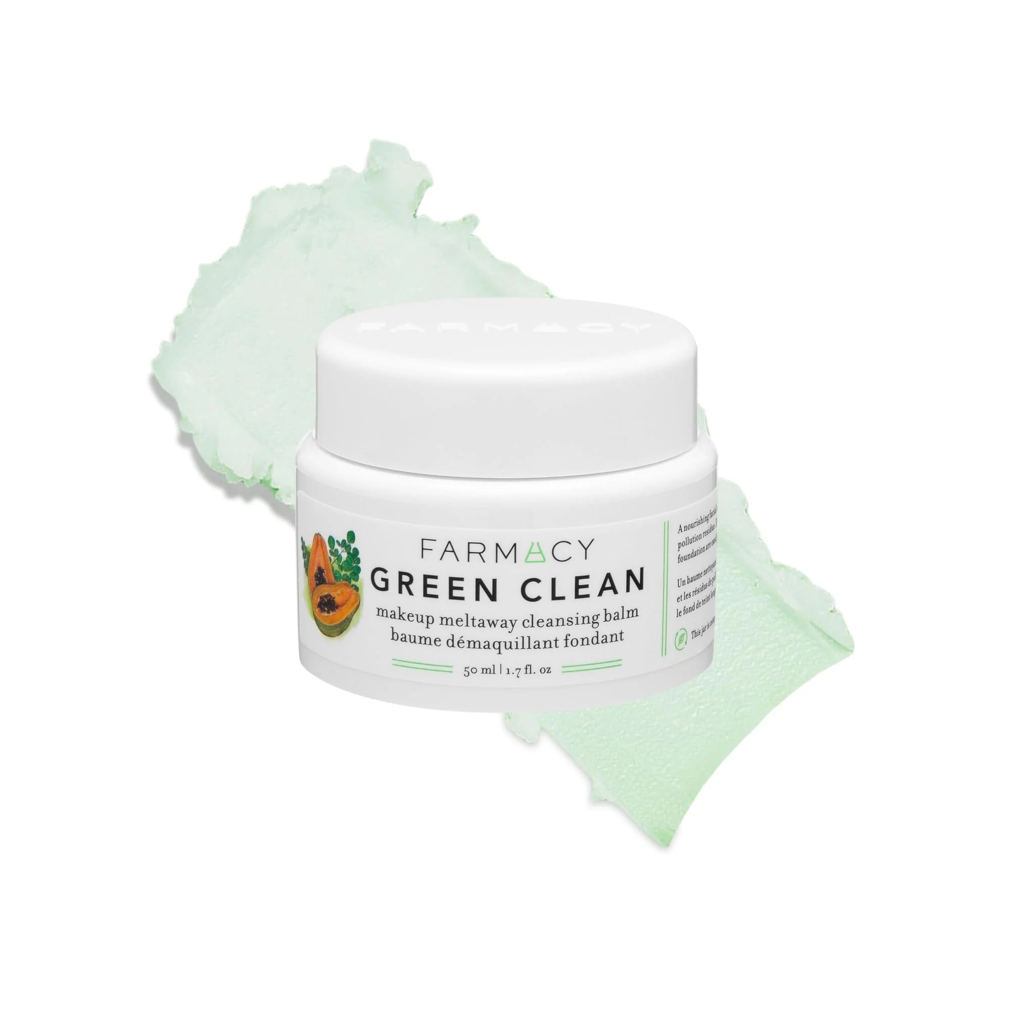 Comfortable Farmacy Makeup Remover Cleansing Balm - Green Clean Waterproof Makeup Remover Balm Oil Cleanser for Face - Gently Melts Make Up SPF - Hydrates Reusable