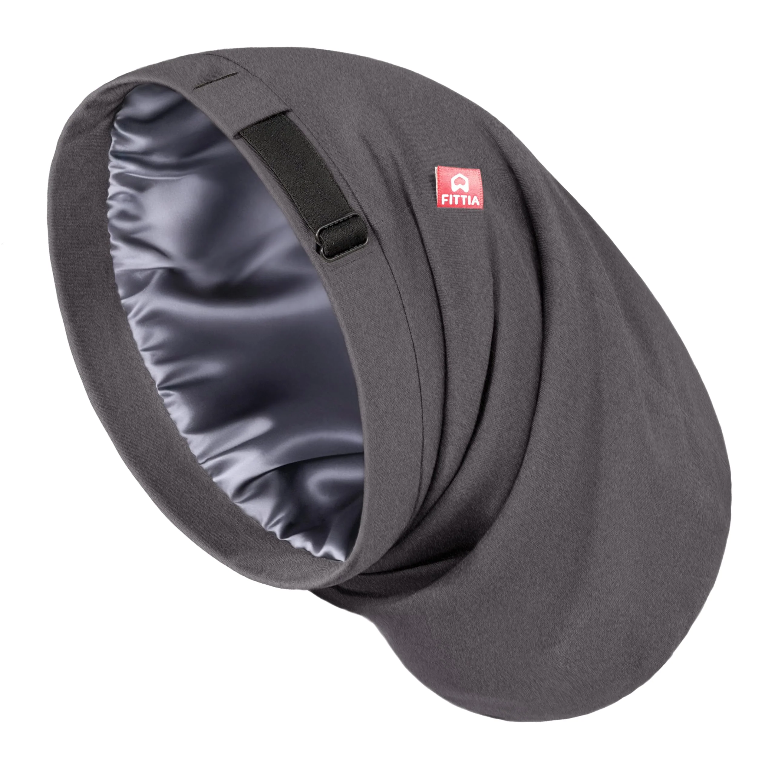Eco-Friendly Large Satin Bonnet for Men Sleeping Loc Cap Dreadlocks for Curly Braids Wave Silky for Frizzy Hair Smooth Adjustable No Slip Grey Refined