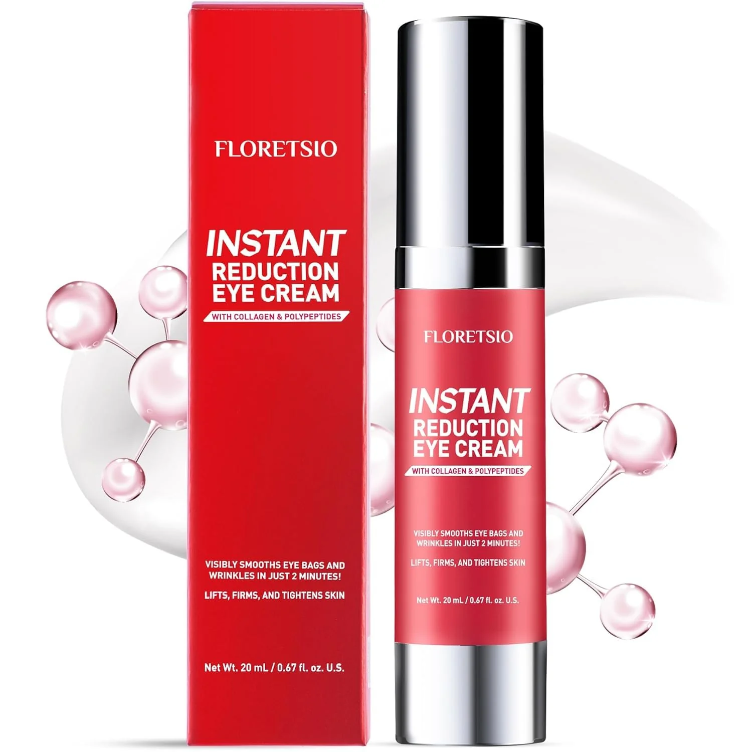 Elite Instant Eye Face Lift Cream Rapid Under Eye Bags Wrinkles Dark Circles Puffiness Remover for Women and Men in 60 Seconds - Temporary Firming Fine