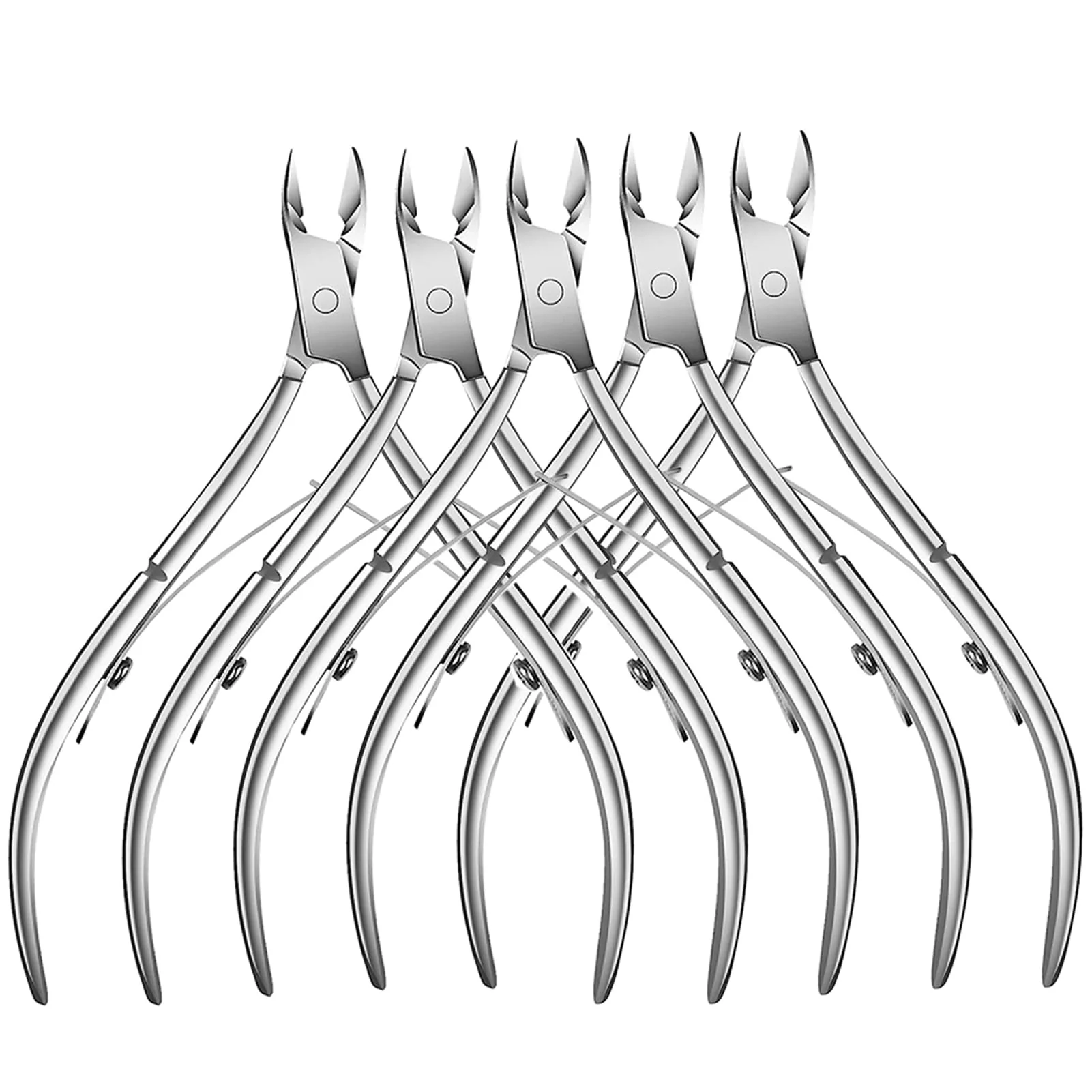 Clean 5 Packs Cuticle Trimmer Cuticle Nippers Professional Stainless Steel Cuticle Cutter Clippers Cuticle Remover Pedicure Manicure Tools for Fingernails World-Class