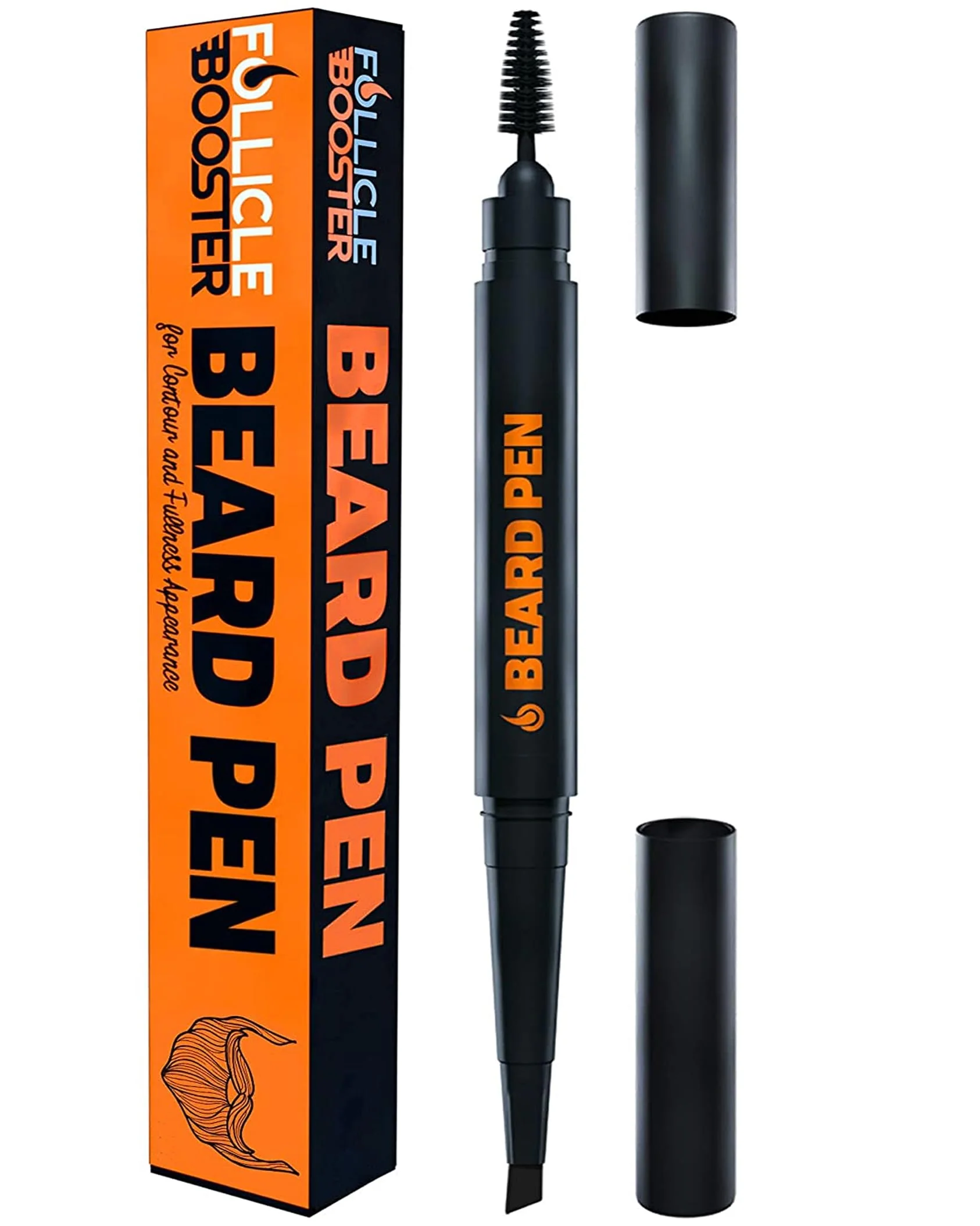 World-Class Beard Pen Filler for Men - Barber Styling Grooming Pencil Waterproof Sweat Proof Long Lasting Natural Finish Cover Beard Scalp Patches Secure