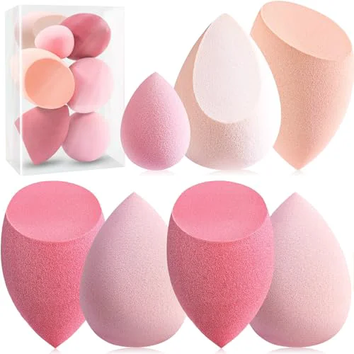 Sustainable Foonbe Makeup Sponge Set 7 Pcs Multi Colored Blender Sponges Secure