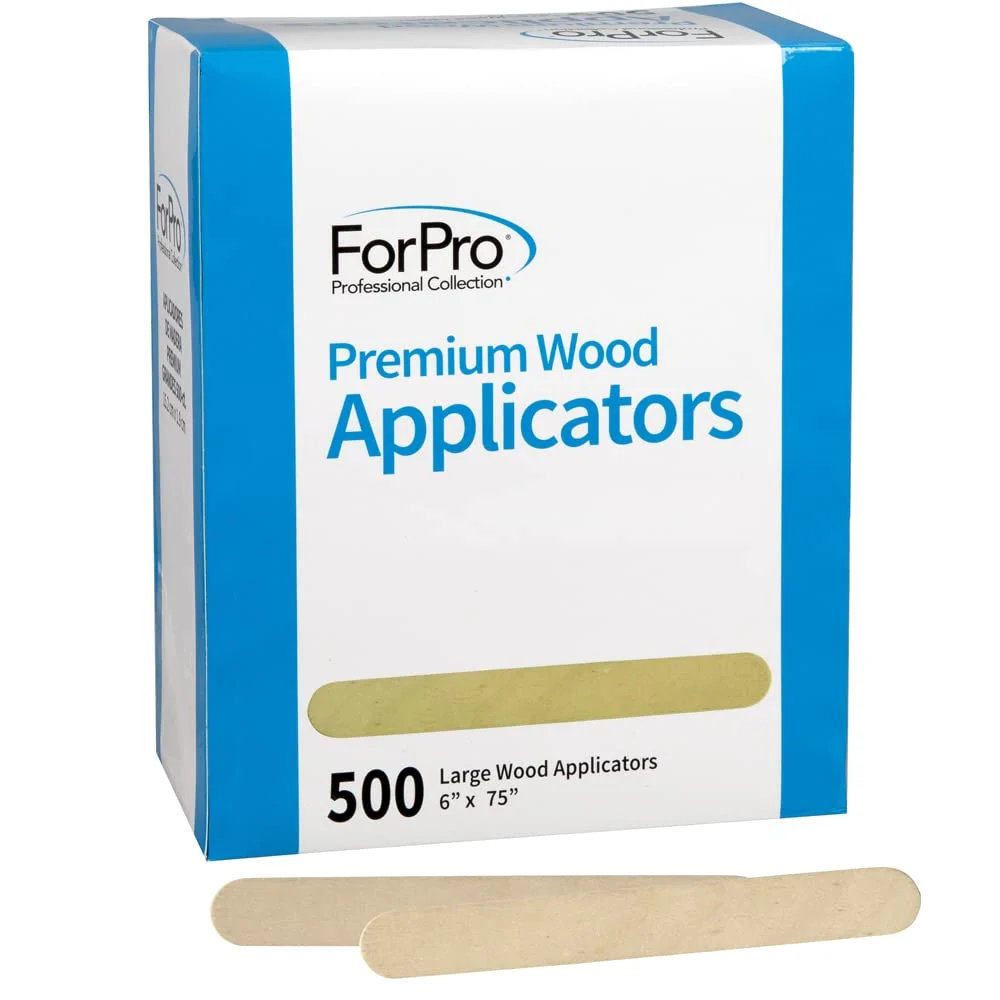 Natural ForPro Professional Collection Premium Wood Applicators Non-Sterile Hair Removal Waxing Sticks Large 6 L x .75 W 6 Inch 500 Count Pack of 1 Functional