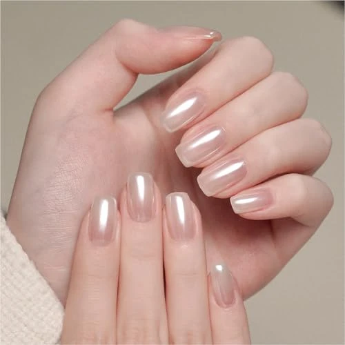 Trusted GAOY White Pearl Chrome Nail Powder Mirror Effect Shimmer Glitter Pigment Mermaid Aurora Nail Art Decorations Lustrous White Artisan