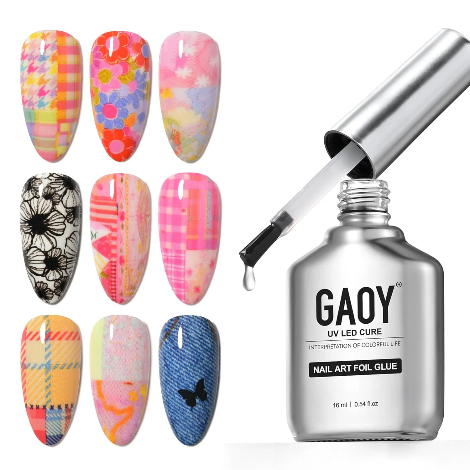 Excellent GAOY 16ml Nail Foil Glue High Adhesion Foil Transfer Gel for Nail Art Stickers Soak Off UV Light Cure Gel Nail Polish Prestigious