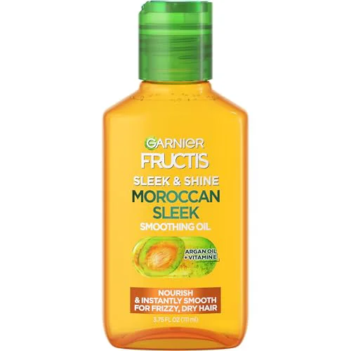 Eco-Friendly Garnier Fructis Sleek Shine Moroccan Sleek Smoothing Oil for Frizzy Dry Hair Argan Oil 3.75 Fl Oz 1 Count Packaging May Vary Environmentally Friendly