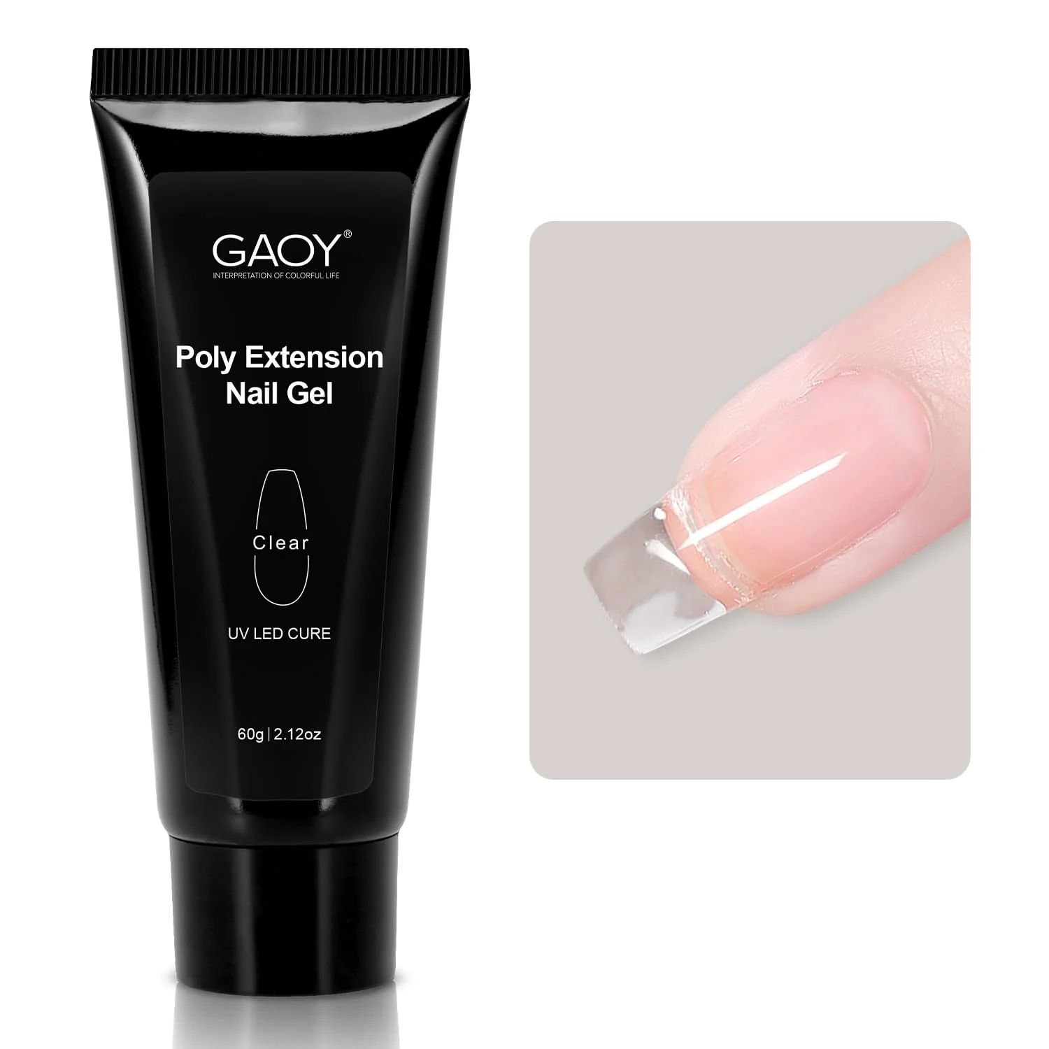 Fashionable GAOY Poly Gel - 60g Builder Gel Nail Enhancement - Morandi Gray DIY at Home Environmentally Friendly
