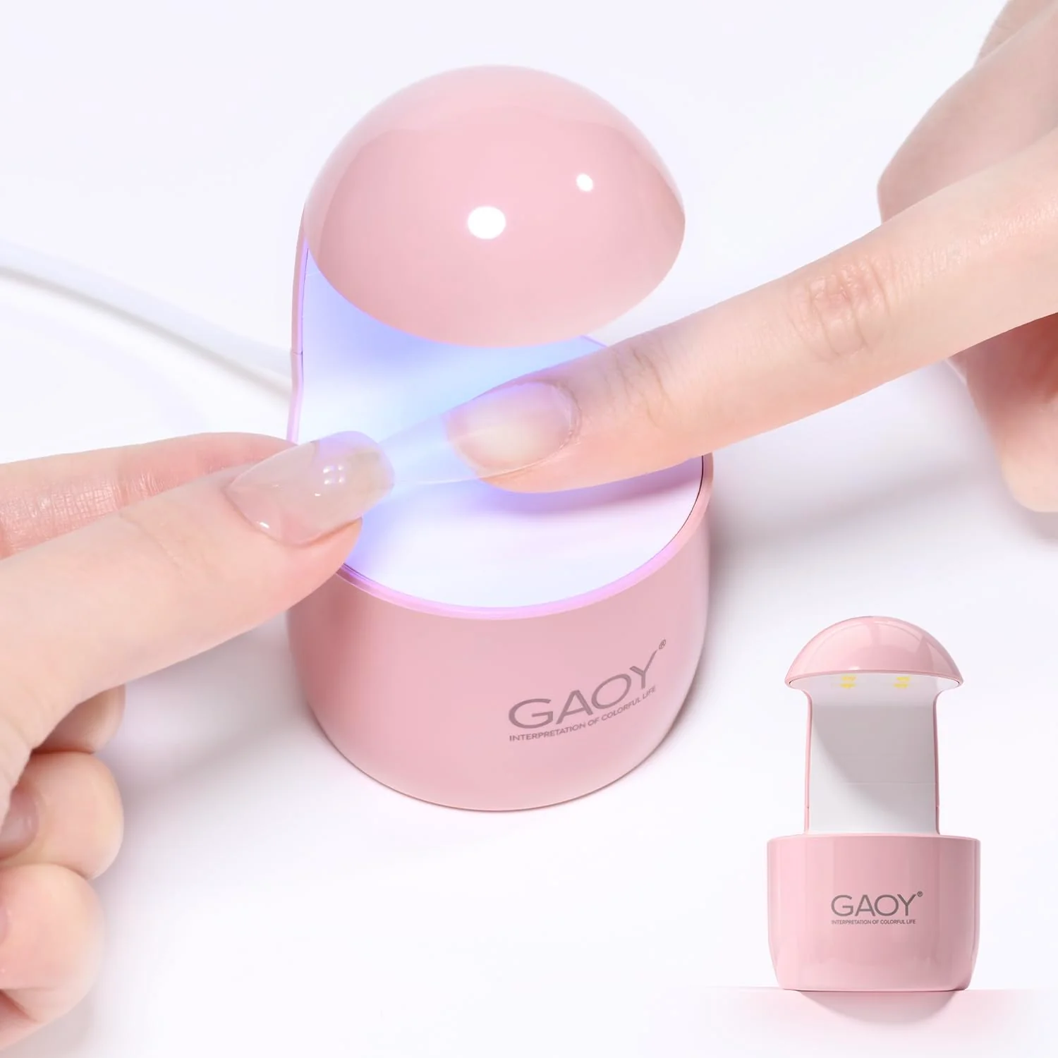 Luxury GAOY UV Light for Gel Nails Small Nail Cure Light LED Nail Lamp USB Nail Dryer for Fast Curing White Premium Material