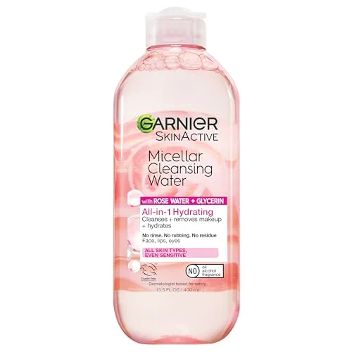 Consistent Garnier Micellar Water with Rose Water and Glycerin Hydrating Facial Cleanser Makeup Remover For All Skin Types Vegan Cruelty 13.5 Fl Oz Comfortable