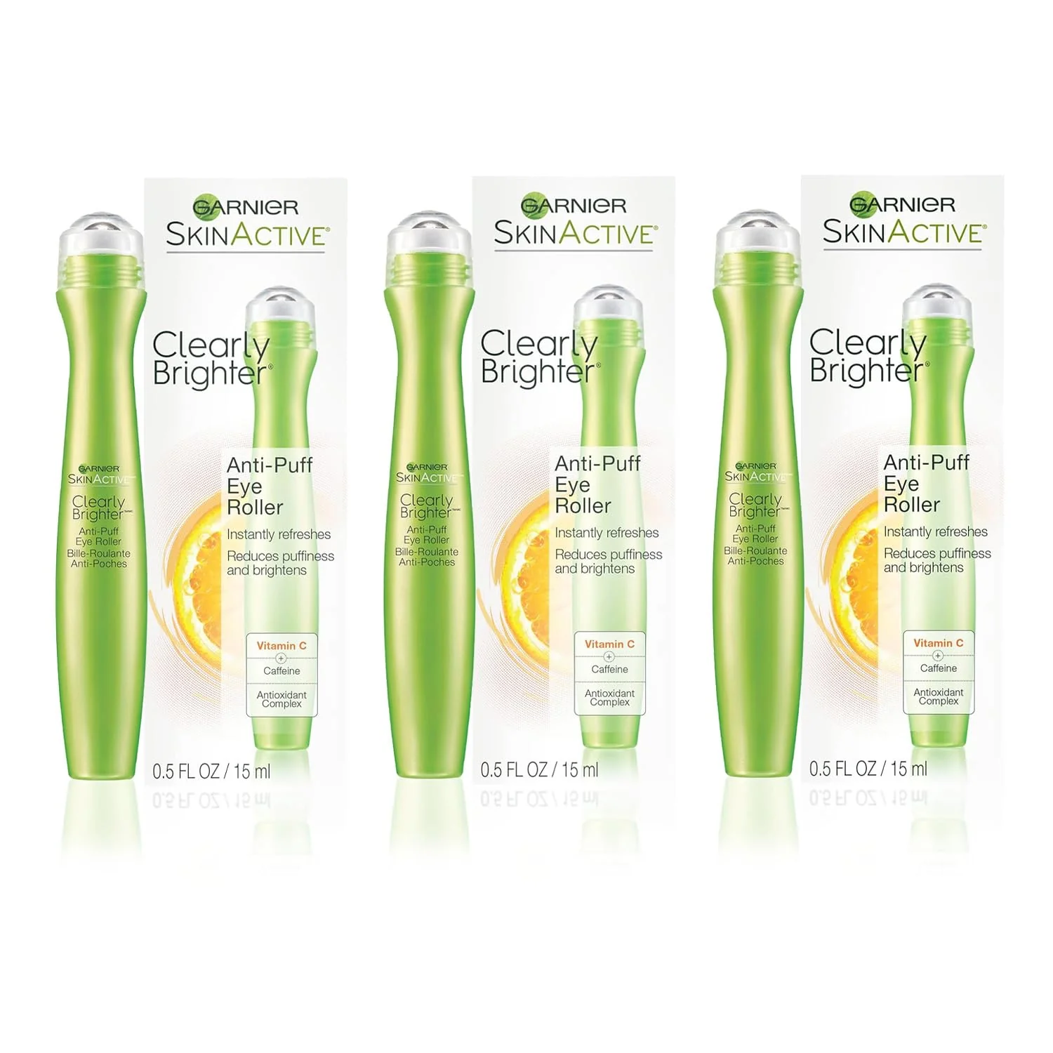 Relaxed Garnier Clearly Brighter Anti-Puff Eye Roller 0.5 Fl Oz 15mL 3 Count Packaging May Vary Proven