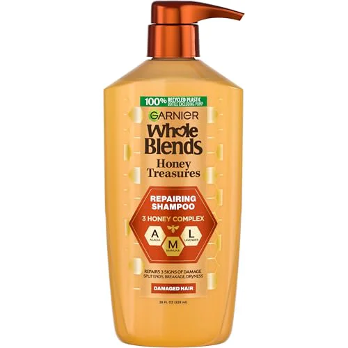 Fashionable Garnier Whole Blends Honey Treasures Repairing Shampoo Hair Repair Formula for Dry Damaged Hair with Acacia Manuka and Lavender Honeys 28 Fl Oz Clean