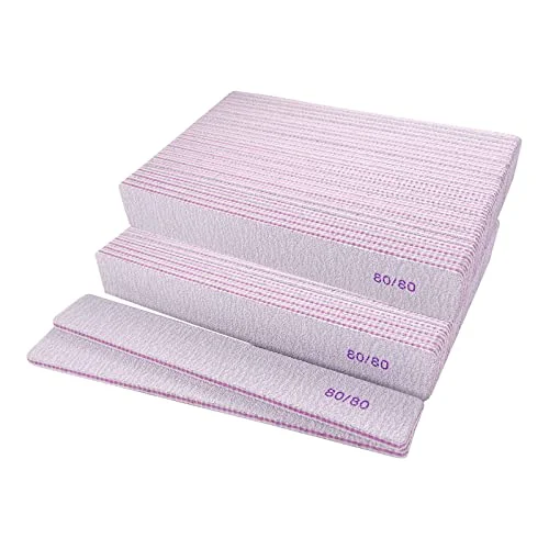 World-Class 80 80 Grit Nail Files Emery Boards Nail File for Acrylic and Gel Nails Coarse Nail File Double Sided 80 Grits Emory Professional Filers Reusable Original