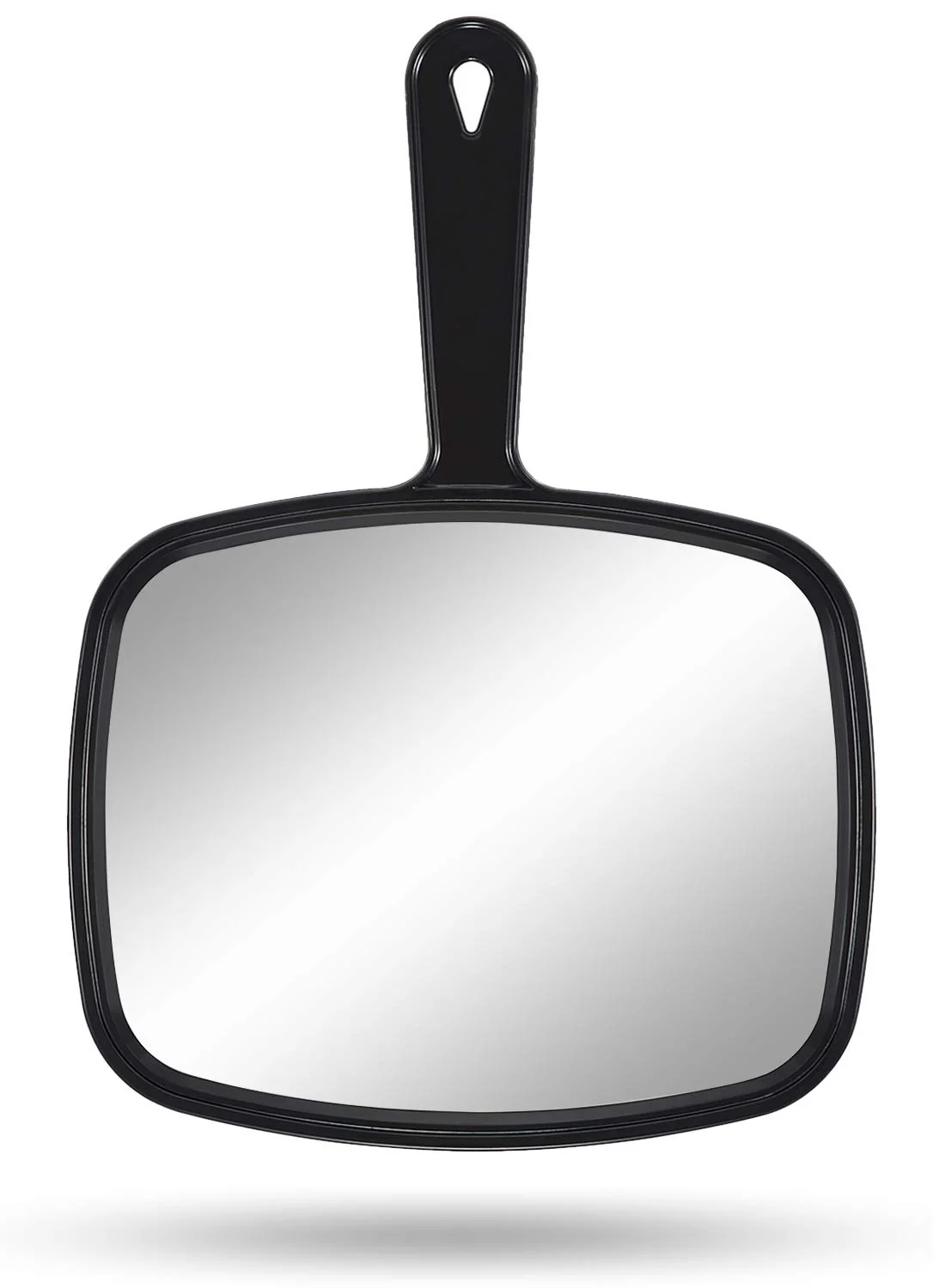 Elegant PROTECLE Hand Mirror 10.3 L x 7.4 W Salon Barber Hairdressing Handheld Mirror with Handle Square Black Dependable