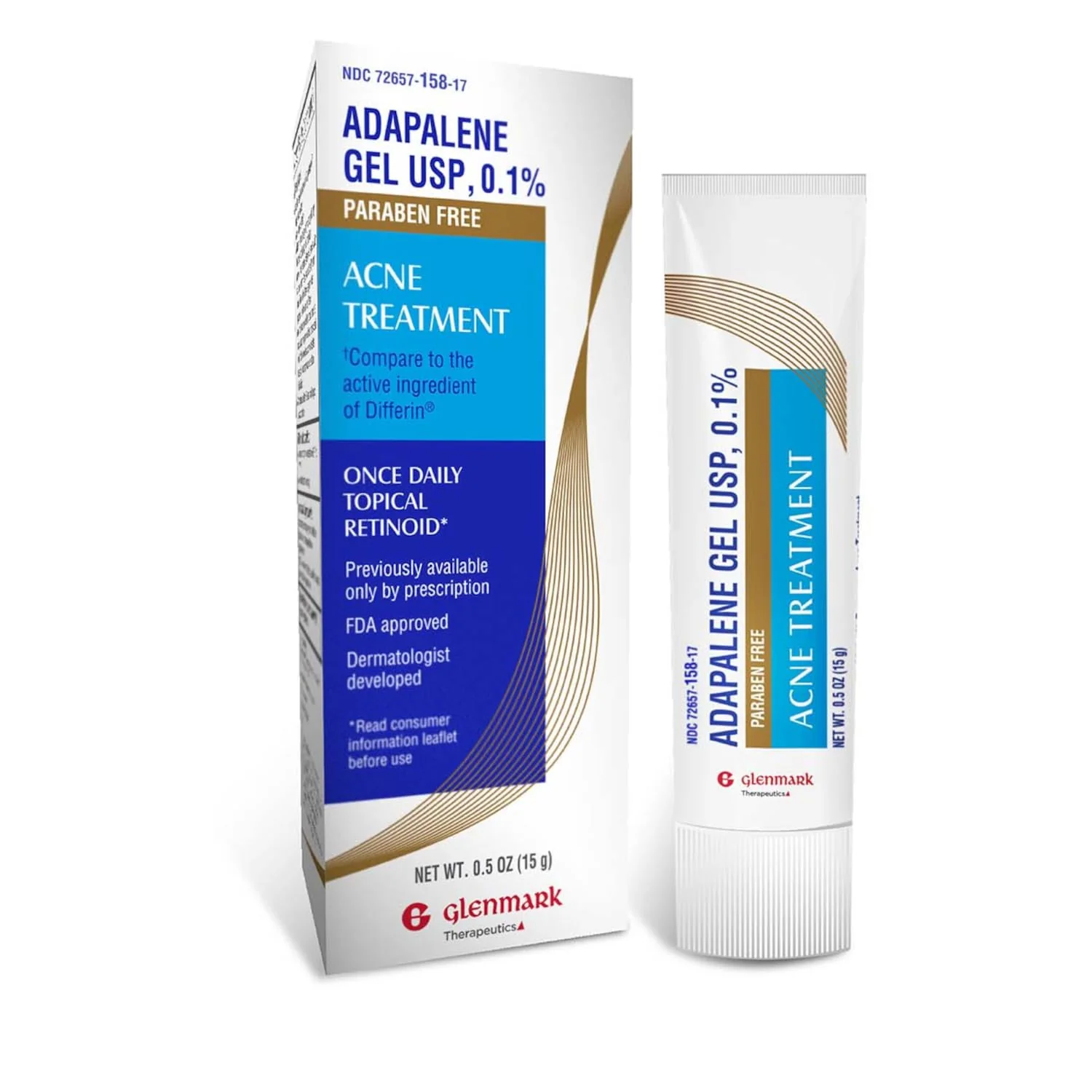 Durable Glenmark Therapeutics Adapalene Gel 0.1 Acne Treatment Paraben Topical Retinoid Cream for Face Helps Clear and Prevent Acne and Clogged Pores Detailed