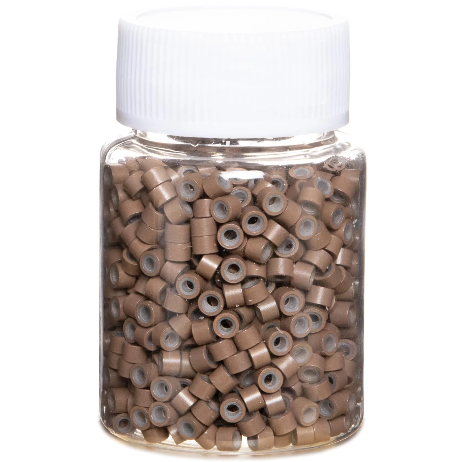 Unique GOTDYA 1000pcs 4mm Hair Tinsel Extentions Beads Silicone Lined Micro Rings Links Hair Fairy Beads for Hair Extensions Light Brown Luxury