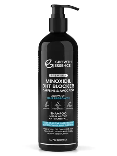 Trusted Minoxidil Biotin Shampoo for Hair Growth - Enriched with Caffeine Castor Oil Onion - DHT Blocker for Thicker Healthier Hair - Strengthening Fine Crafted