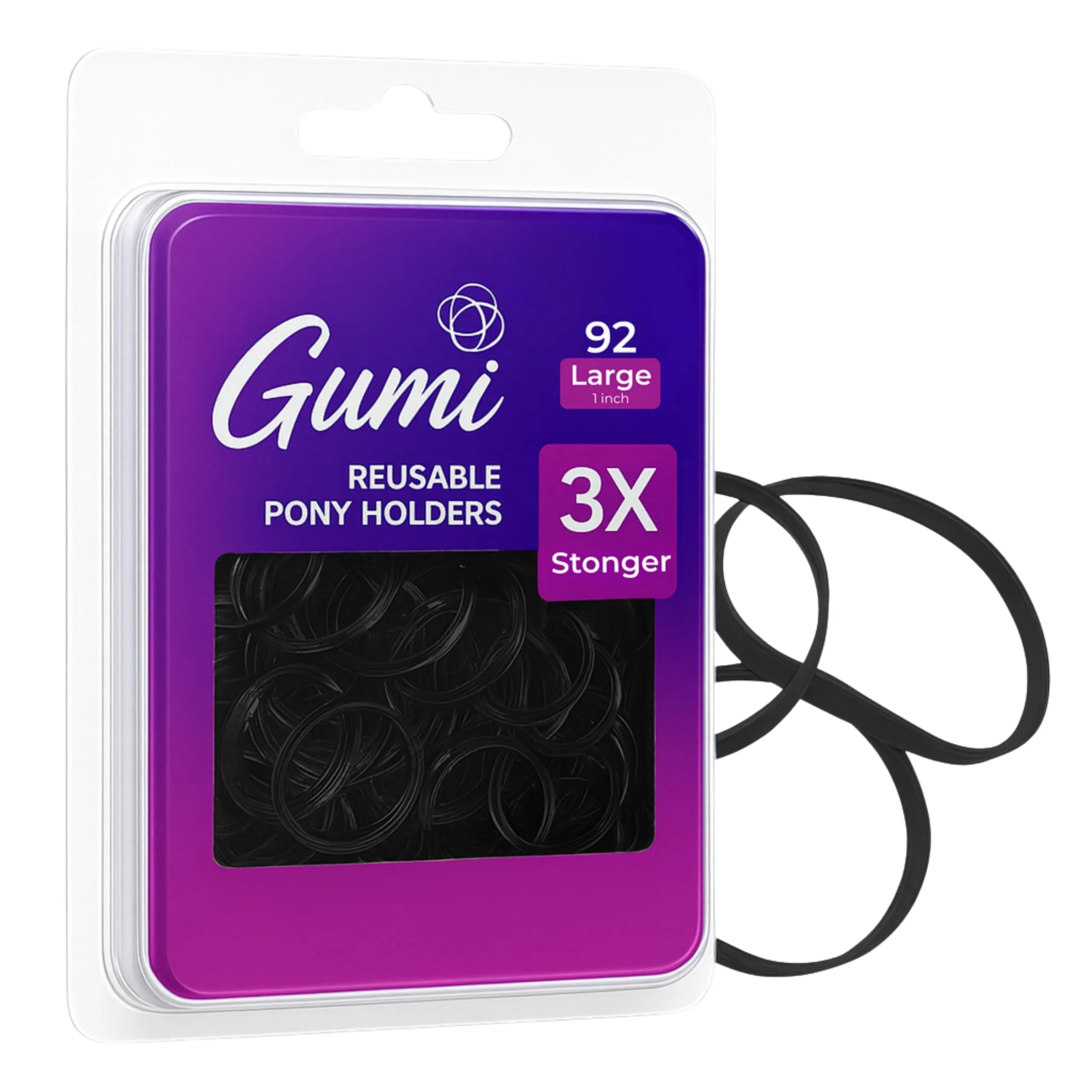 Top-Quality Gumi 3 4 Inch Small Clear Hair Elastics-2Pack Ouchless No Damage Elastic Hair Bands - Mini Snag Rubber Bands for Hair Bun Ponytail Tiny Ultra Consistent