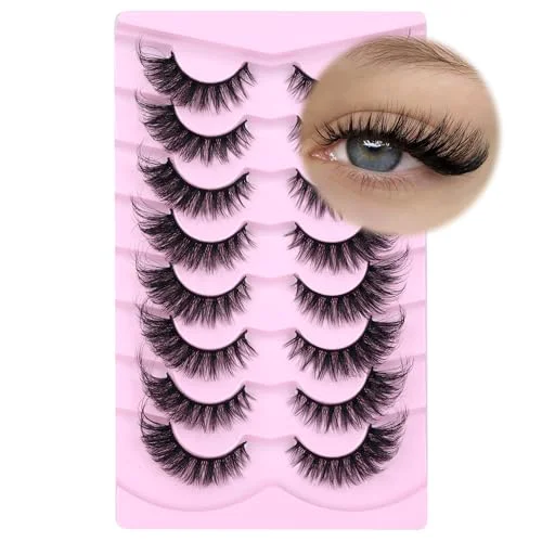 Easy-to-Use GVEFETIEE Fluffy Cat Eye Lashes - Faux Mink Wispy Strip Lashes Black Specialty