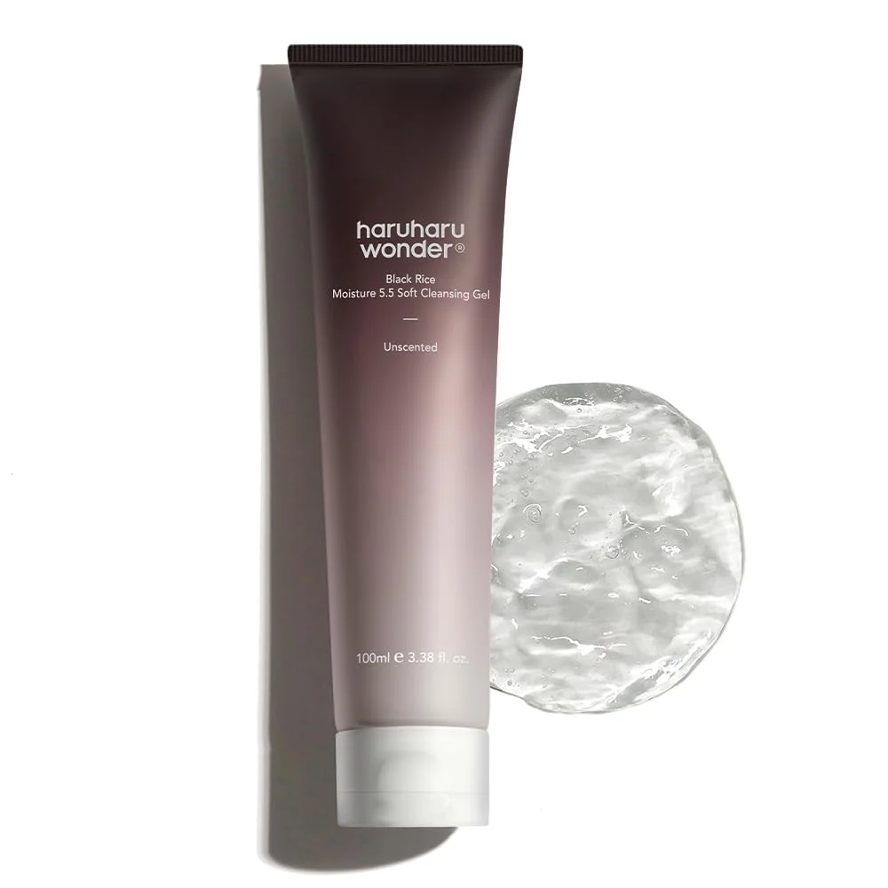 Convenient HARUHARU wonder Black Rice Moisture 5.5 Soft Cleansing Gel Gentle Daily Cleanser Low 5.5pH Moisture Balance Soap For Sensitive Skin Vegan Authentic