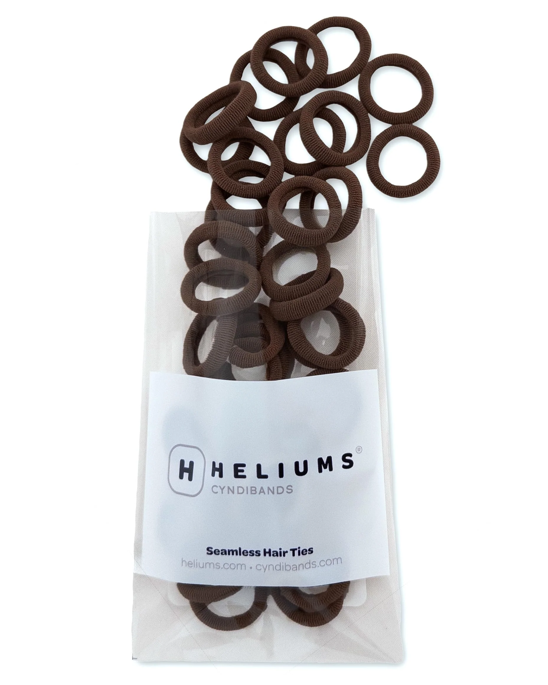 Elegant Heliums Extra Small Hair Ties No Damage - Dark Brown - Mini 0.7 Inch Tiny Soft Seamless Hair Bands for Toddlers Braids Kids Ponytails- 40 Count Powerful