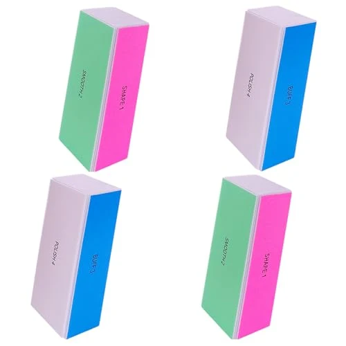 Exclusive 4 Way Nail Buffer Block 4 Pcs Nail Shine Buffers Blocks Files for Natural and Acrylic Nails Smoother Buffing Block Polisher Fingernail File Buffer Proven