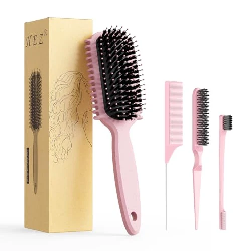 Convenient Curl Defining Brush Curly Hair Brush Slick Back Hair Brush For Combing and Shaping Curls in All Hairstyles to Reduce Pulling Pink Fast