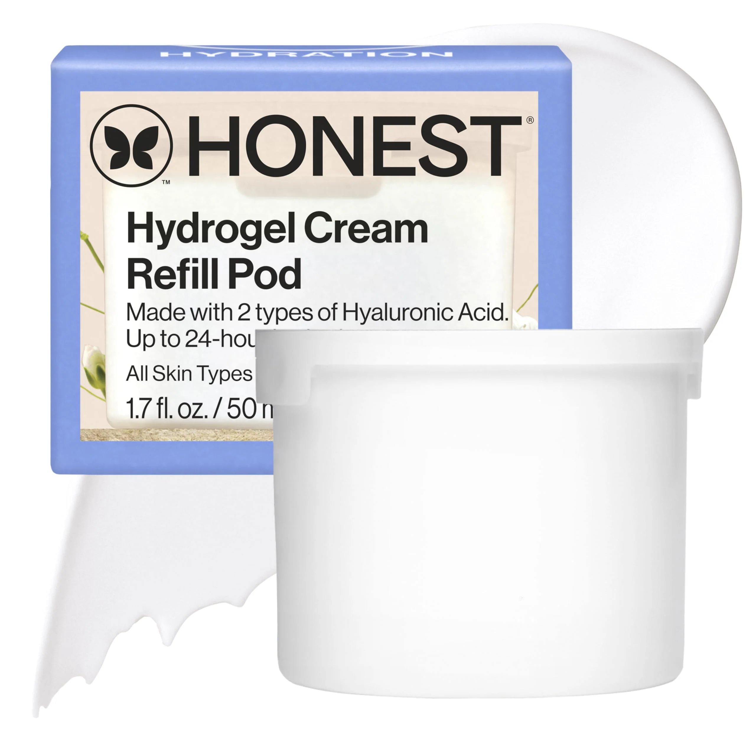 Prestigious Honest Beauty Refill Pod for Full Size Hydrogel Cream Lightweight and Moisturizing Water Cream Gentle Sensitive Skin Fragrance- Vegan 1.7 fl Excellent