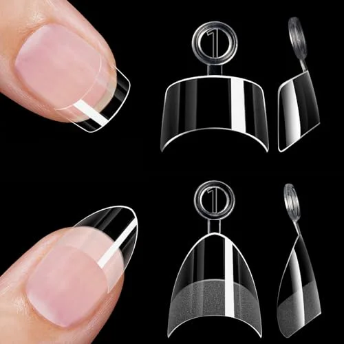 Superior HWHUNO 480Pcs Extra Short Half Cover Almond Tapered Square Nail Tips Contemporary