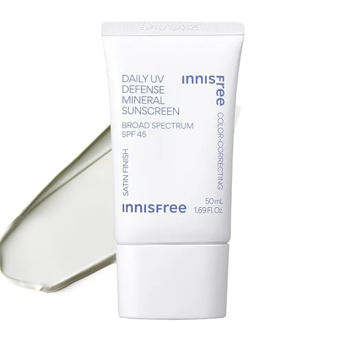 Soft innis Daily Mineral UV Defense SPF 45 Tinted Korean Sunscreen with Zinc Oxide for Redness Gentle Hydrating and Lightweight Available in 2 Dependable