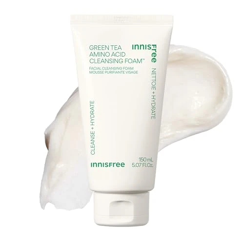 Responsible innis Green Tea Amino Acid Cleansing Foam Hydrating Korean Face Wash Gentle Lather pH-Balanced Skincare Sulfate- Available in Gift