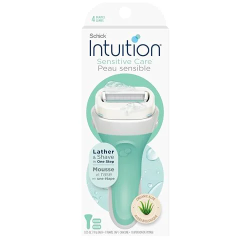 Classic Schick Intuition Razors for Women with Sensitive Skin 1 Razor 2 Intuition Razor Blades Refill with Organic Aloe Elite