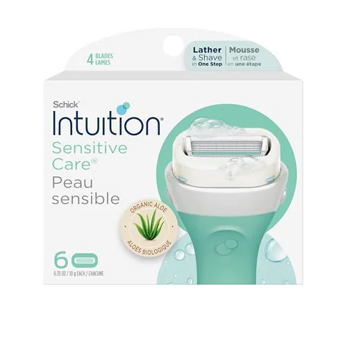 Verified INTUITION Schick Refill Razors for Women Sensitive Skin Intuition Razor Blades Refill with Organic Aloe Razor Refills 6 Count Pack of 1 Modern