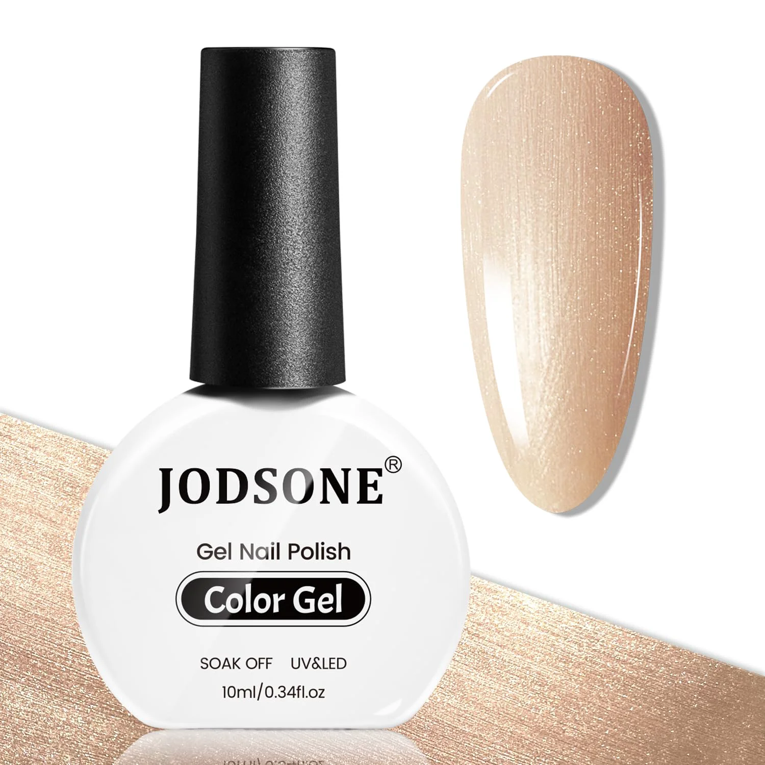 Refined JODSONE 10ml Gel Nail Polish Glitter Drawing Champagne Gold Gel Polish All Seasons Neutral Soak Off U V Lamp Nail Art Design Manicure Salon DIY Home Minimalist
