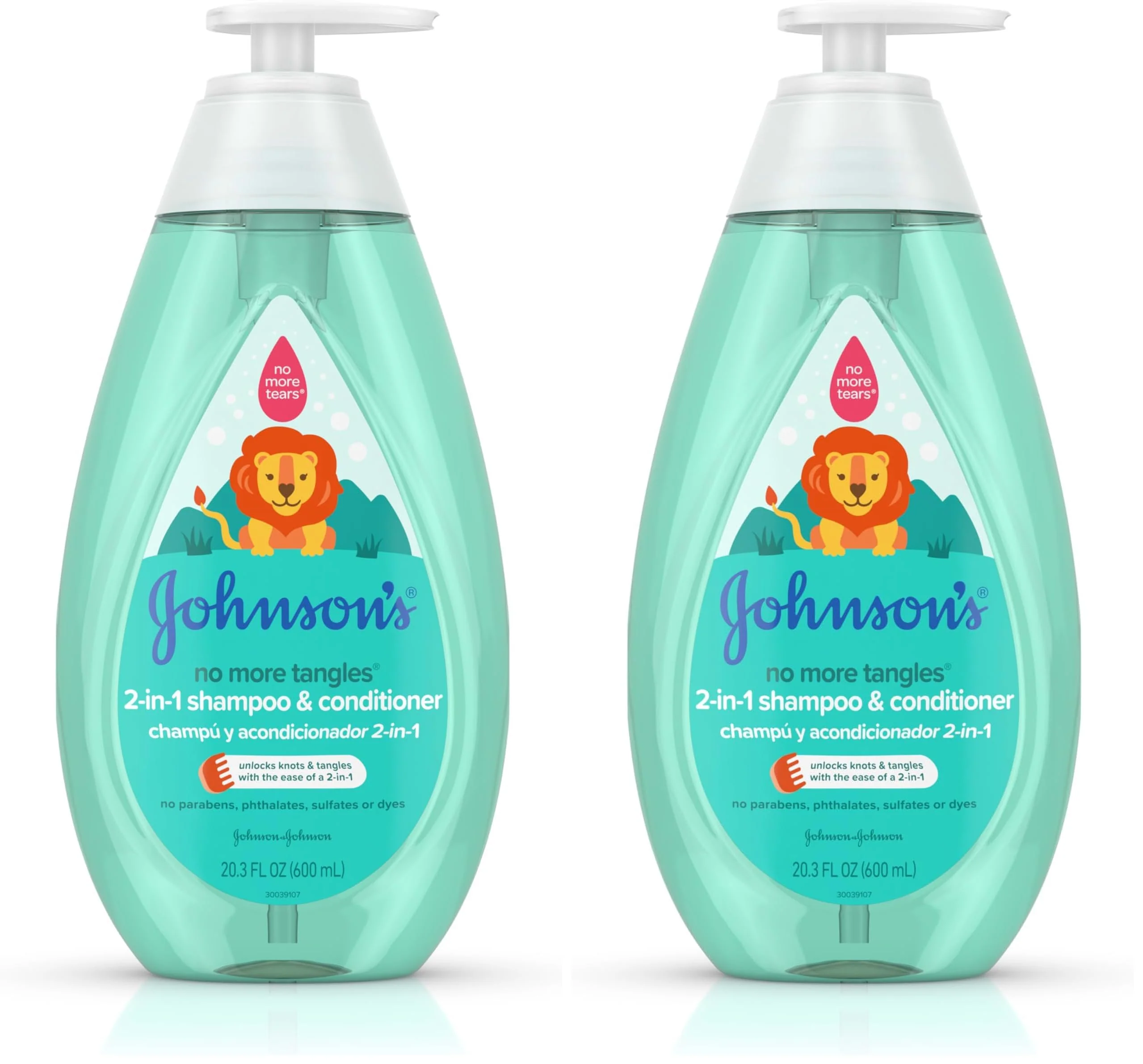 Fine Johnson's 2-in-1 Shampoo Conditioner 20.3 fl. oz Detangling Formula For Kids Tear- Hypoallergenic Expertly Made
