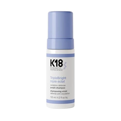 Comfortable K18 TripleBright Oxidation Defense Purple Shampoo - Non-Staining Blonde Shampoo Removes Helps Prevent Brass for Brighter Longer-Lasting Blonde Authentic
