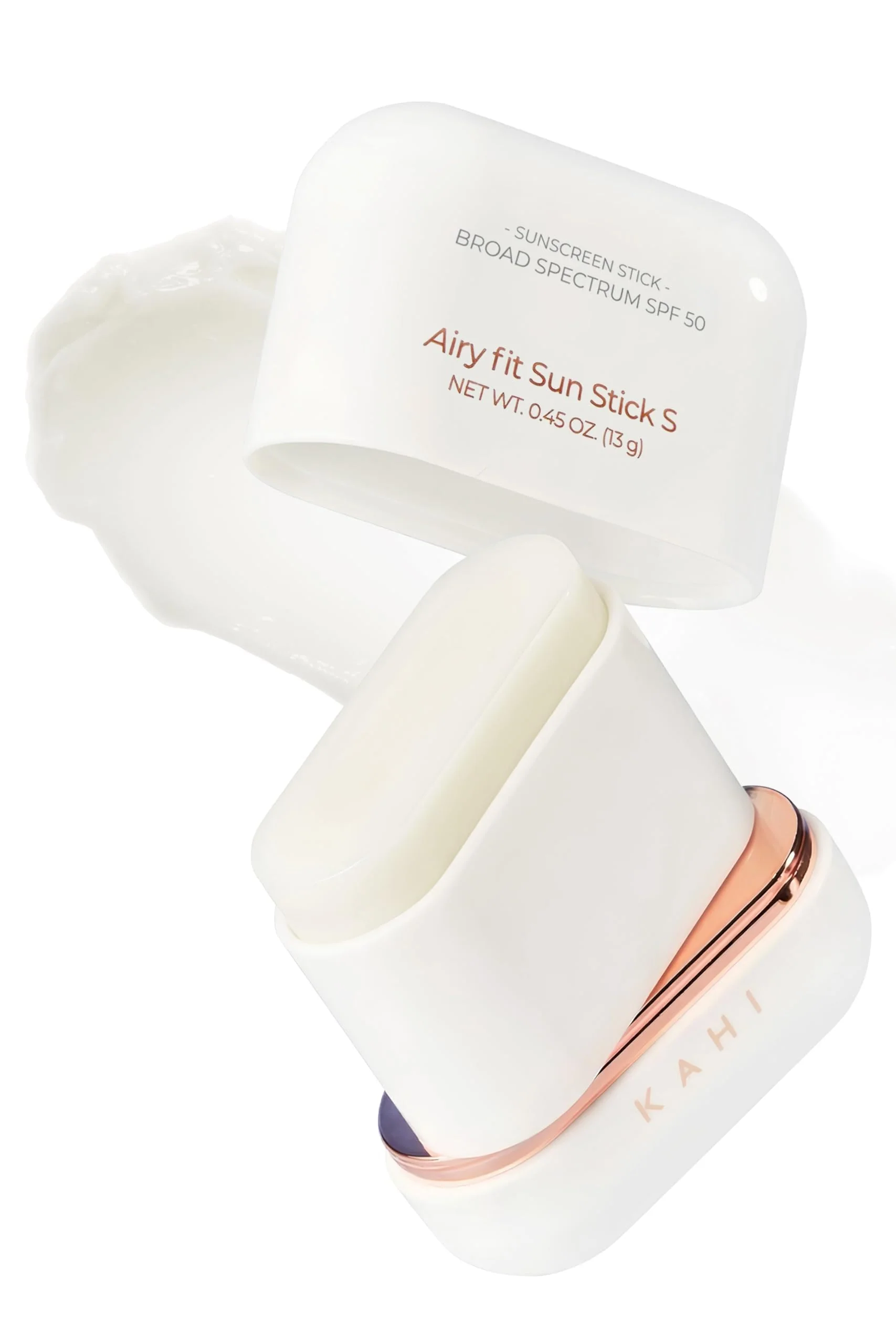 Easy-to-Use KAHI Airy Fit Sun Stick S - SPF 50 Triple Functional Broad Spectrum Face Sunscreen Stick - Waterproof Sweatproof Sandproof - Ultra-Lightweight Detailed