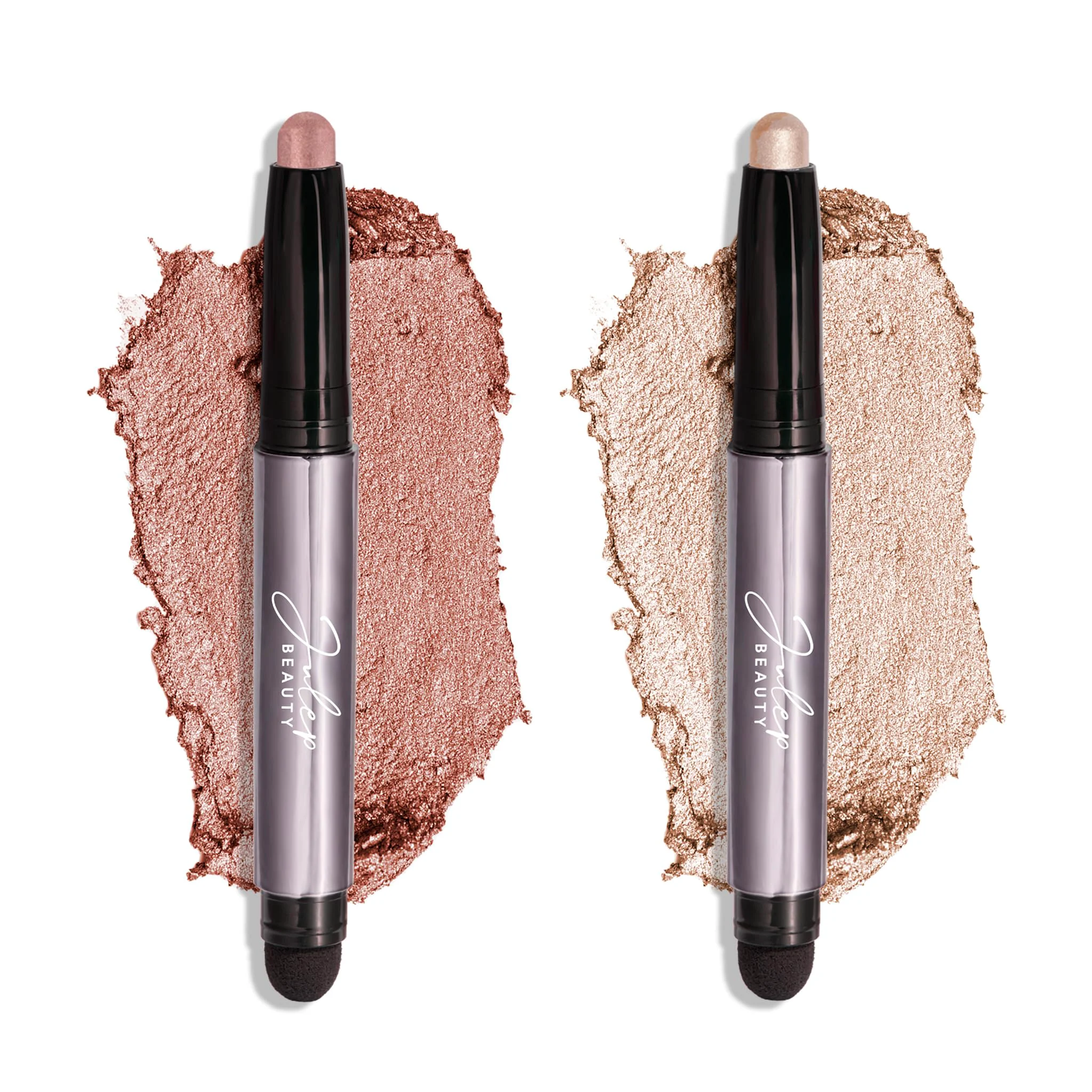 Verified Julep Eyeshadow 101 Crème-to-Powder Waterproof Eyeshadow Stick Duo - Long-Lasting Crease-Proof Easy Apply with Built-in Smudger - Pearl Shimmer High-End
