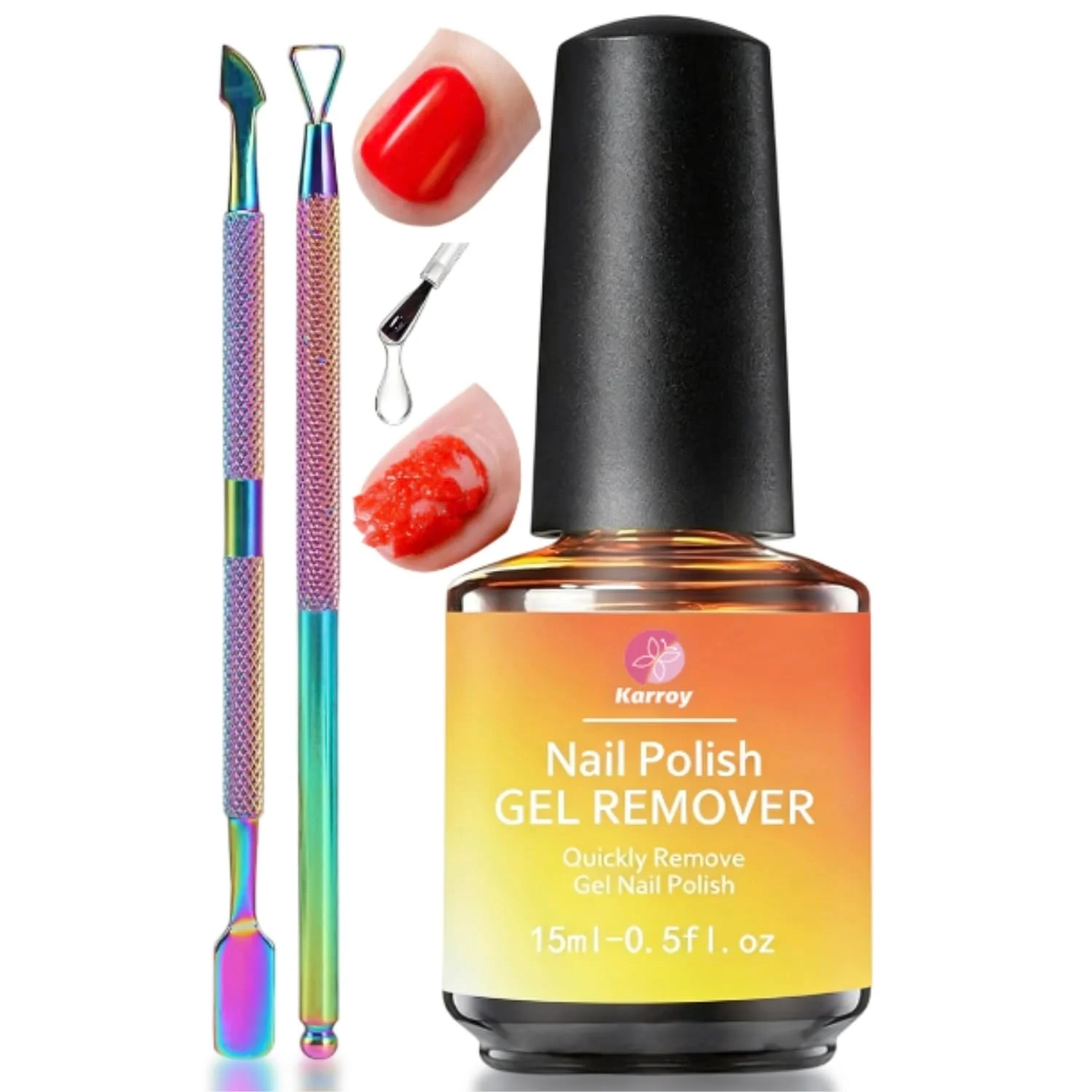 Fine Gel Nail Polish Remover 15ml Easily Remove Polish in 3min No Soaking or Wrapping Professional Nail Remover 15ml Remover 8ml Oil Set Organic