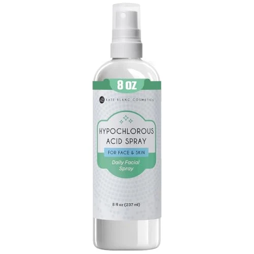Detailed Kate Blanc Cosmetics Hypochlorous Acid Spray for Face and Skin. Gentle Facial Cleanser for Acne-Prone Sensitive Skin with .02 HOCl 8oz Premium Material