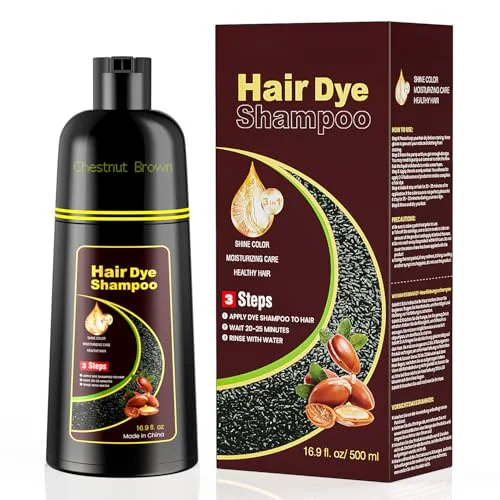 Original Design KAISASA Chestnut Brown Hair Dye Shampoo 3 in 1 Hair Color Shampoo Covers Gray Hair for Women and Men 16.9 fl.oz Chestnut Brown Natural