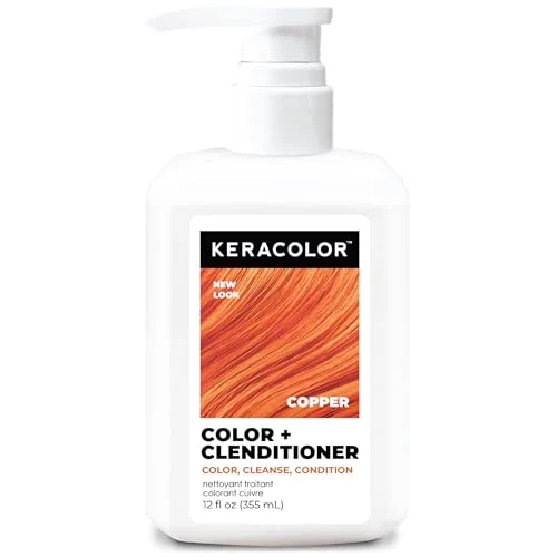 Consistent Keracolor Clenditioner COPPER Hair Dye - Semi Permanent Hair Color Depositing Conditioner 12 Fl. Oz. Green