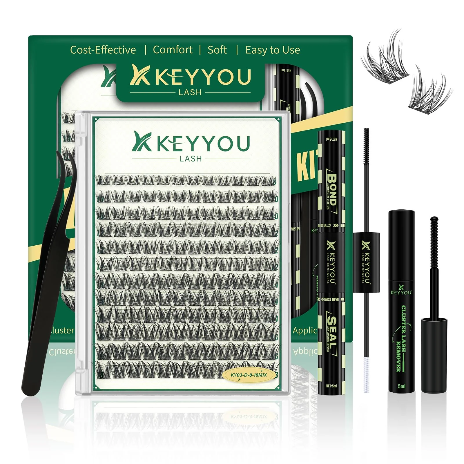 Effective KEYYOU KY03 Lash Clusters Kit DIY Eyelash Extension Kit Stylish