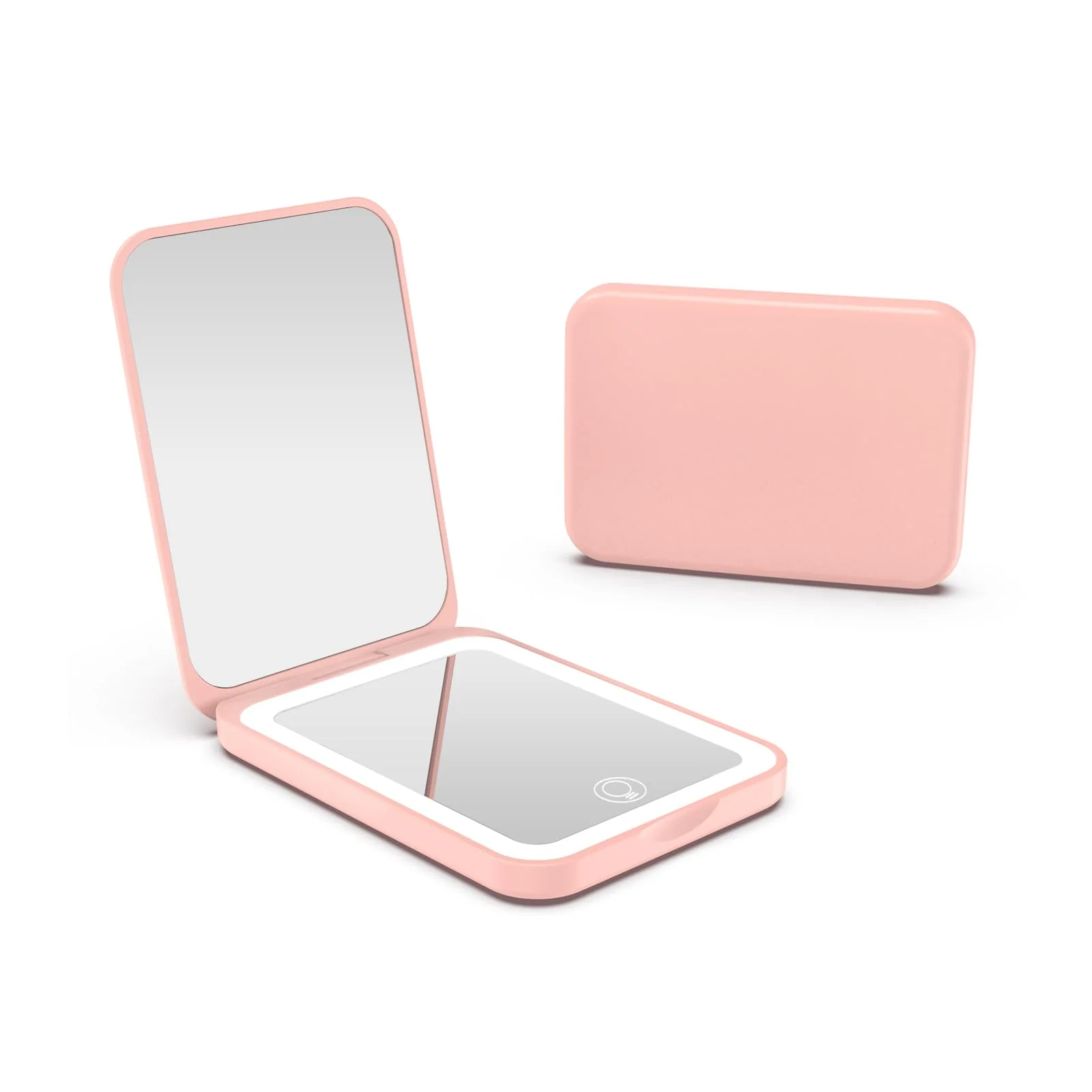 Premium Material Kintion 2025 Pocket Mirror Rechargeable Dimmable 3 Color Lighting 1X 3X LED Compact Travel Makeup Mirror for Purse Portable Folding Handheld Official
