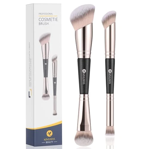 Recyclable KINGMAS Foundation Concealer Brushes 2PCS Premium Makeup Brush Set Breathable