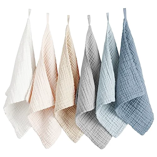 Original Design Konssy 6 Pack Face Cloths Soft Wash Cloth for Washing Face Cotton Face Towels for Sensitive Skin Women Facial Makeup Remover Reusable Absorbent User-Friendly