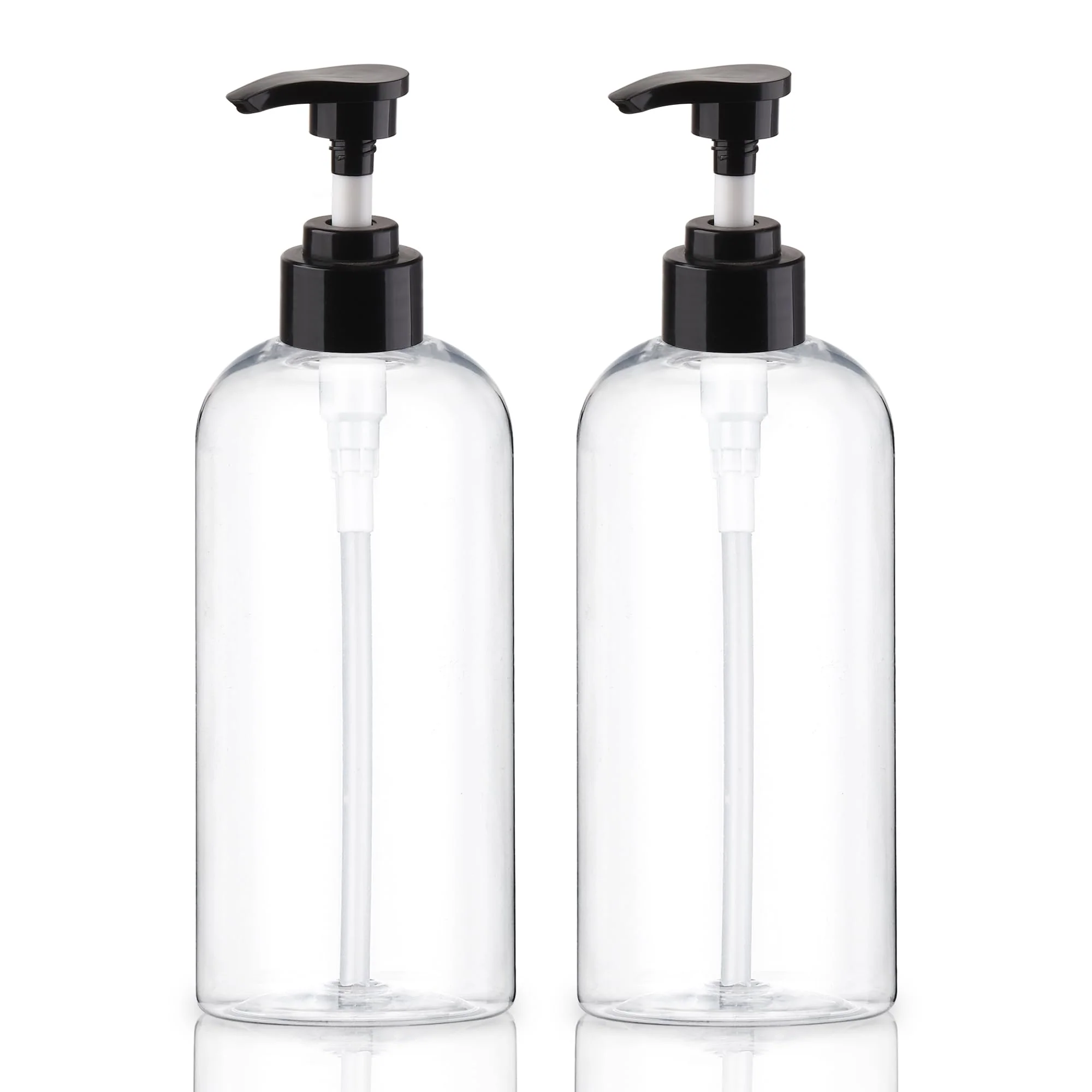 Innovative Plastic Pump Bottles Dispenser 2 Pack 16.9oz Clear Refillable Pump Bottle Optimized