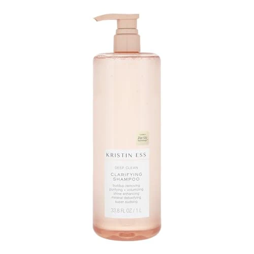 Trendy Kristin Ess Clarifying Detox Shampoo for Oily Hair Build Up Hard Water - Anti Residue Purifying Cleansing Shampoo with Pump - Volumizing -Sulfate Sustainable