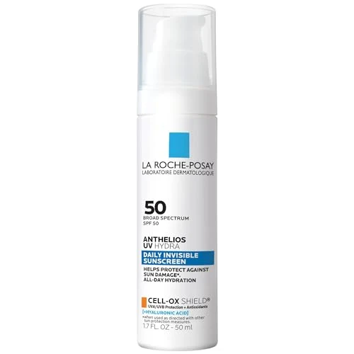Smooth La Roche Posay Anthelios UV Hydra Sunscreen SPF 50 Daily Hydrating Sunscreen for Face with Hyaluronic Acid and Vitamin E Broad Spectrum Invisible Optimized
